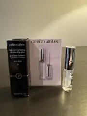 Armani Prisma Glass Lip Gloss 01 Clear Shine .03 oz 1 g Travel Size NIB