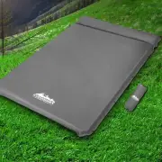 Weisshorn Self Inflating Double Camp Mattress Camping Sleep Mat Bed Grey
