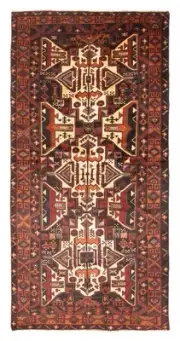 Vintage Hand-knotted Runner Rug 3'6" x 7'5" Traditional Wool Carpet