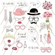 32 pcs Bride-to-Be Photo Props Photo Booth Props Wedding Engagement Bachelorette Party Photo Decorations Party Decorations Supplies