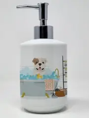 Piebald English Bulldog Ceramic Soap Dispenser Hand Soap Dispenser Pump Bottles