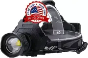 Linterna Recargable Brillante LED Lampara De Cabeza Impermeable USB Zoom 6 Modos