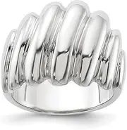 [JewelryWeb] 925 Sterling Silver Solid Polished Fancy Ring Band Style-Ring for Women
