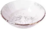 Transparent Tableware with Gold Rim Transparent Glass Bowl and Plate Set Home Dessert Salad Tray Dinner Service Kitchen Tableware Gray, Transparent-Transparent Color||Middle