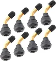 6 Pcs PVR70 Valve Stem Bent 90 Degree Angled Brass Stem Snap-in Rubber Base for Most Tubeless Tire Rim Motorcycle Scooter ATV