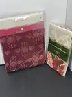 December Home Fabric Table Cloth 70 “ Round St Nicholas Square Napkins (4)