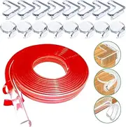 Yauhar 17Pcs Silicone Corner Protectors Kit Contains Strong Adhesive L-Shaped and Ball-Shaped Corner Guards and Furniture Bumper Strips for Countertop Cabinets Tables Drawers Wall
