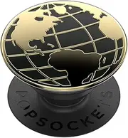 PopSockets: PopGrip with Swappable Top for Phones and Tablets - Enamel Globe Trotter