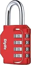 Combination Padlock, Diyife 4 Digit Heavy Duty Padlock Weatherproof Outdoor Locker Padlock for School Gym Locker, Sports Locker, Shed, Fence, Hasp, Garage, Gate, Toolbox, Door (Red)