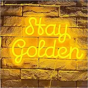 Hanging Art Neon Signs Golden Neon Sign Light Party Decoration Ready To Hang Sign Lamp For Home Bar Bedroom Wall Decor USB Powered 27cm×41cm