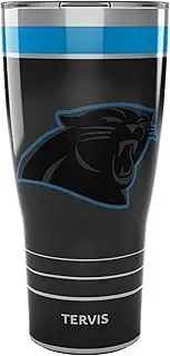 Tervis Traveler NFL Carolina Panthers - Night Game Triple Walled Insulated Tumbler Travel Cup Keeps Drinks Cold & Hot, 30oz, Stainless Steel