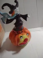 Apple's Halloween Witch On Pumpkin 7.5" Bobble Figure