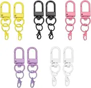 [Gudalea] Pack of 10 Lobster Clasp Keyring, Keyring Clip, Keyring Making Kit, Swivel Lobster Clasps, Keychain Accessories, Lobster Claw Clasp, Suitable for Keys, Hanging Toys, DIY Accessories, 5 Colors