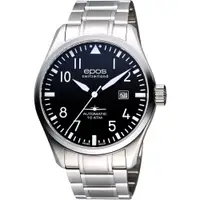 在飛比找PChome24h購物優惠-epos Pilot’s 飛行員戰鬥機機械腕錶-黑/銀/44
