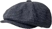 [FREEBIRD99] 8 Panel Mens Newsboy Flat Cap Herringbone Paperboy Cabbie Gatsby Ivy Irish Hat