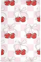 Cherry Bow Tie Ribbon Drying Towels for Dishes, 28x18 Inches Kitchen Towels Super Absorbent Printed Hand Towels