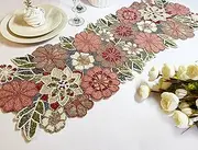 [Enliven] Table Runner, Handmade Beaded Spring Runner, Floral, 13x36inch, Multicolour