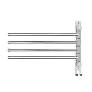 Towel Rail Rack Holder 4 Bars Wall Mounted Stainless Steel Swivel Hook 36x25x3cm