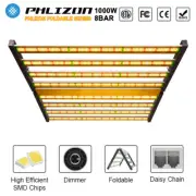 Dimmable PHLIZON 1000w LED Grow Light Spider Bar Full Spectrum for Indoor Plants