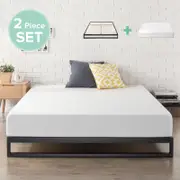 Zinus Low Metal Bed with Green Tea Memory Foam Mattress - Queen