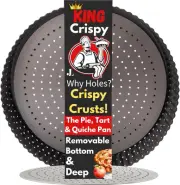 Why Holes: for the Crispiest Crusts. King Crispy'S Deep Pie, Tart & Quiche Pan