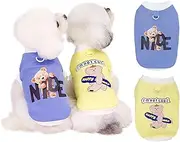 2 Pieces Dog Shirts Clothes T Shirt for Small Dog Breathable Bear Pattern Shirts Cool Summer Cotton Tank Top Vest for Small Dog Puppy Cat (Style 1, Large)