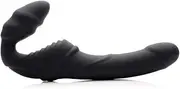 Strap U Slim Rider Ribbed Vibrating Silicone Strapless Strap On