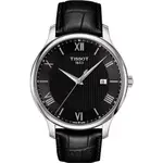 TISSOT TRADITION 羅馬經典大三針石英腕錶-黑/42MM T0636101605800