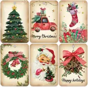 60 Vintage Christmas Gift Tags, Christmas Gift Tags with String, Christmas Hang