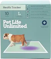 Pet Life Unlimited Health Tracker Large Puppy Pads, Pee Pads for Dogs, Dog Training Pads - pH Responsive Color-Track Technology Detects Common Health Issues - 22" x 22" - 10 Count (L)