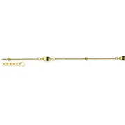 14K Solid Gold Micro Bead Twist Anklet -Yellow 9"-10" Adjustable