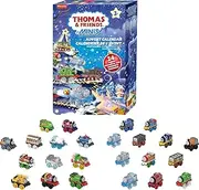 Thomas & Friends MINIS Advent Calendar 2024, Christmas Gift, 24 Miniature Toy Trains and Vehicles for Children from 3 Years, HWB49