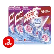 3 Pack Harpic Fresh Power Tropical Blossom Toilet Block Each
