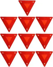 GANAZONO 10Pcs Triangle Reflectors High Temperature Resistant Car Warning Signs Essential for Trucks Minibuses and More Enhance Nighttime Visibility Safety