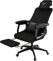Office Chair Mesh Fabric Swivel Computer Chair with Armrest Adjustable Height Padded Ergonomic Desk Gaming Chair