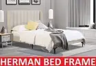 PREMIUM HERMAN SINGLE DOUBLE QUEEN KING SIZE WHITE OAK FABRIC WING BED FRAME