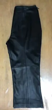 NWT ESCADA BLACK LEATHER PANTS SIZE 44