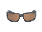 Liive Designer Sport Sunglasses - Snakeskin Grey - Rectangle - Brown Lens