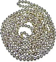 [MGR MY GEMS ROCK!] BjB 80-inch Long Endless Infinity Beaded Statement Crystal Necklace.
