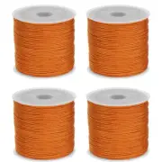 4 Rolls Nylon String Cord 45 Yards 0.8mm Nylon Cord Beading, Yellow Orange