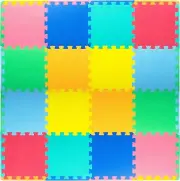 16 Tiles ProSource Foam Puzzle Floor Play Mat for Kids & Babies Assorted NEW