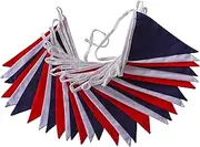 Red White and Blue Bunting - 10m Double Sided Triangle Pennant Flags