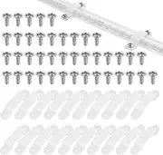 50 Pack Strip Light Mounting Brackets, Led Strip Light Holder, LED Clear Clips Outdoor Fixed Clips LED Tape Clamp, Waterproof Double Side Fixing, for 14 mm Wide IP67/68 Strip Lights with 100 Screws