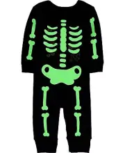 Baby Halloween Skeleton Jumpsuit Costume Size 3M Infant Glow In The Dark Carters