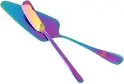 PHENOFICE 2pcs Gold Cake Stand Fold The Pizza Spatula Baking Tray Lifter Electric Cake Leveler Wisking Tool Donut Spoon Metal Lifter Cake Making Carrier with Lid and Handle Kitchen