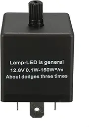 domoi 12V 3 Pin LED Adjustable Car Flasher Flash Relay for Turn Signal Light Indicator