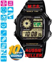 CASIO WATCHES AE-1200WH-1BVD AE1200 AE1200WH 12 MONTH WARRANTY