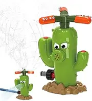 Cactus Sprinkler，Outdoor Sprinklers,Rotating Cactus Water Spray with Wiggle Tube | Attaches to Outdoor Garden Hose Lawn Watering Splashing Summer Game for Birthday & Courtyard