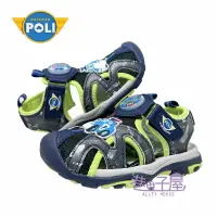 在飛比找樂天市場購物網優惠-救援小隊-POLI波力 變形警車 童鞋 輕量 電燈鞋 護趾涼