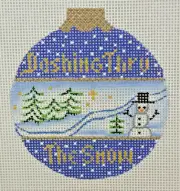 Hand-painted Needlepoint Canvas, Dashing through The Snow, 18" mesh, NEW